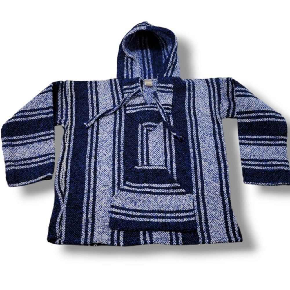 Baja Sweater Size Small Baja Hoodie Mexico Mexican Style Knit Sweatshirt W/ Flaw